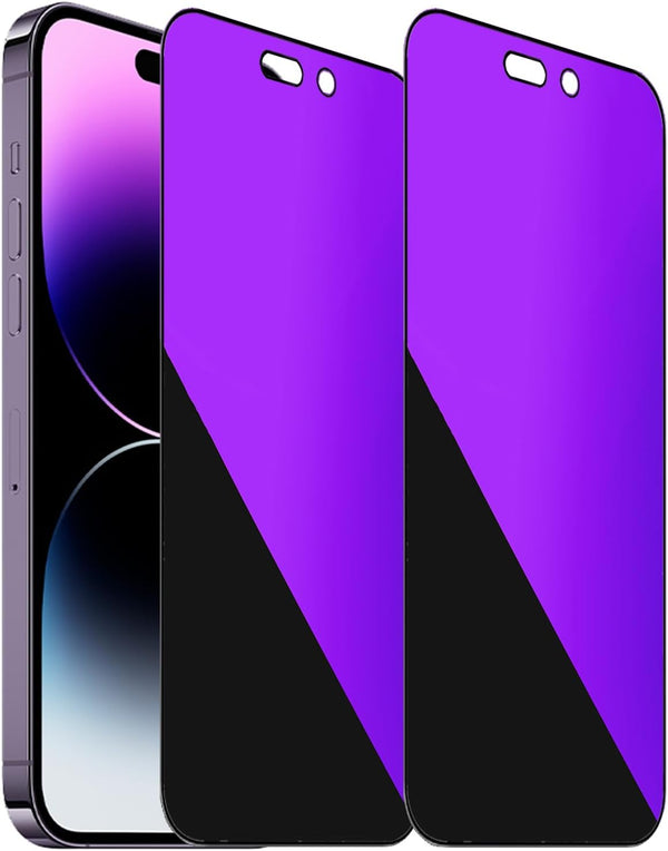 2 Pack Anti-Spy 360° Tempered Glass Screen Protector for iPhone 14 Pro Max, 6.7" Anti-Blue, 4-Sides Privacy Film.