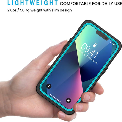Lanhiem iPhone 13 Case, IP68 Waterproof Dustproof Shockproof with Built-in Screen Protector, Full Body Sealed Cover -