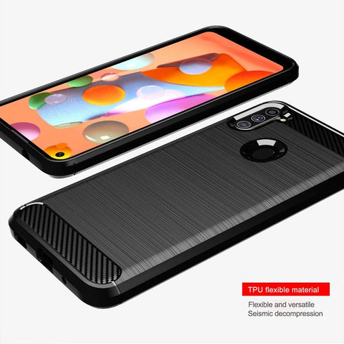 Asuwish Compatible with Samsung Galaxy A11 Case, Slim Silicone Protective Cover and Tempered Glass Screen Protector