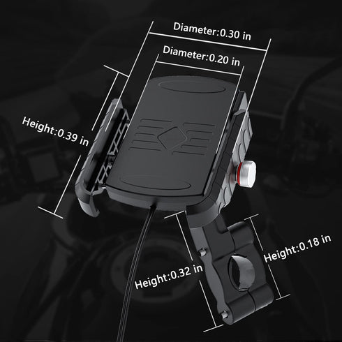 BATIGE Motorcycle Wireless Charger Phone Mount, 15W Qi Charger with USB 2.0, Waterproof for 12V/24V Devices