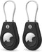 AirTag Holder 2-Pack, Keychain Case Compatible with Apple AirTag, Modern Pink Plastic Secure Holder for Keys & Bags