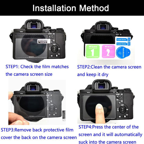 ADQQUI A9III 9 9H (3 Pack) Tempered Glass Compatible for Sony Alpha III Mirrorless Camera, Anti-Scratch Hardness Screen