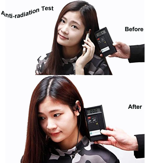 Anti-Radiation Headphones, Air Tube Headset, Radiation Free Earbuds with Microphone, Binaural Acoustic Stereo