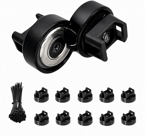 Generic Heavy-Duty Magnetic Zip Tie Mounts,10Pcs Multipurpose Cable Holder with Nylon Cable Ties