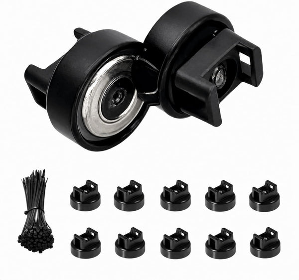 Generic Heavy-Duty Magnetic Zip Tie Mounts,10Pcs Multipurpose Cable Holder with Nylon Cable Ties
