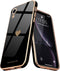 Teageo Compatible with iPhone Xr Case Black - Cute Love-Heart Luxury Bling Plating Soft Back Cover, Raised Full Camera