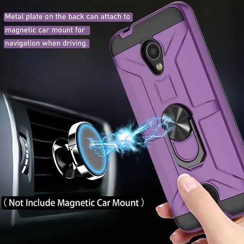 Jeylly Coolpad Legacy SR Case, Heavy Duty Shockproof Dual Layer Hard PC Soft TPU, Magnetic Ring Car Mount Cover