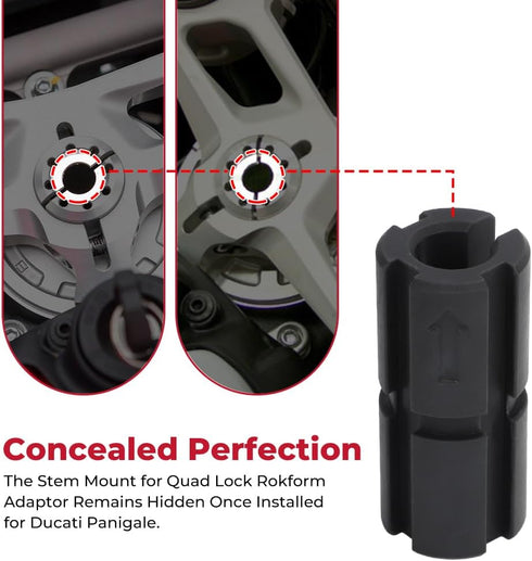 Stem Mount Adaptor for Quad Lock Rokform, Perfect Phone Mount Solution for Ducati Panigale