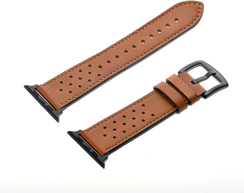 Mifa Leather Band for Apple Watch 10 42mm, 9 8 7 41mm, 6 SE 5 4 40mm 38mm, Vintage Buckle Strap Brown