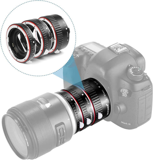 Macro Lens Tube Extension, Fast Auto Focus Adapter Ring 13mm 21mm 31mm for EOS EF Mount Cameras