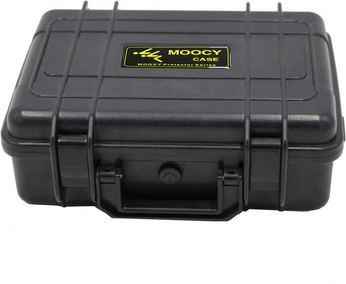 MOOCY 10" Small Hard Case with Foam Insert, Watertight Padded Case for Protecting Pistol, Microphone, and Camera