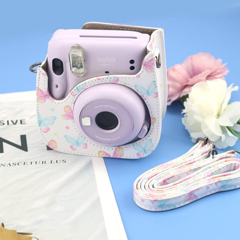 Frankmate Protective Case for Fujifilm Instax Mini 12 11 9 8 Instant Film Camera with Accessory Pocket and Strap
