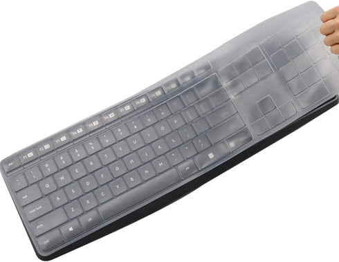 MUBUY-GOL Clear Keyboard Cover Design for Logitech MK235 K375 K375S, Waterproof & Dustproof Silicone Skin