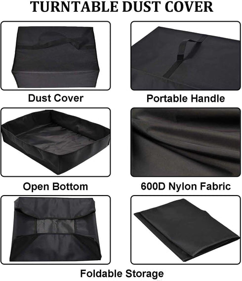 NUENSS-RO Record Player Turntable Dust Cover, Compatible with Nostalgic 6-in-1/8-in-1 Bluetooth Record Player (Black)