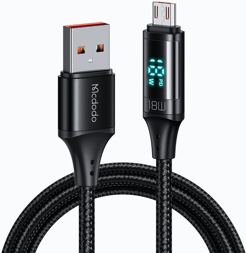 mcdodo Micro USB Nylon Braided Sync Charge USB Data Cable 4FT/1.2M Compatible with Samsung/HTC/MP3 (Micro Black)