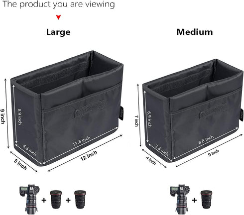 Waterproof Shockproof Foldable Camera Insert Bag - Perfect for Canon & Nikon