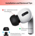 Lanwow Premium Memory Foam Tips for AirPods Pro, Anti-Slip Eartips, Fit in Charging Case, 3 Pairs (S/M/L, Black)