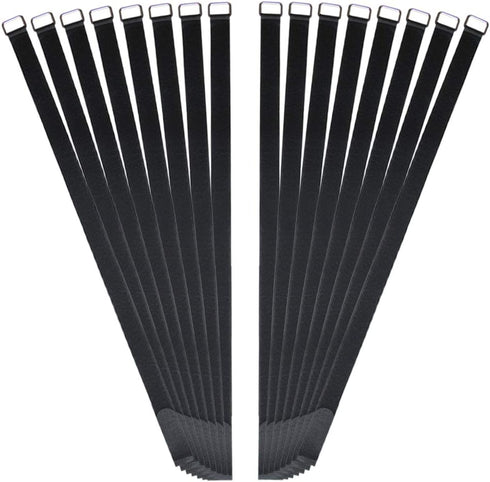 30 inch Reusable Securing Strap - 16 PACK Adjustable Nylon Hook and Loop Fastening Cable Tie Down Strap