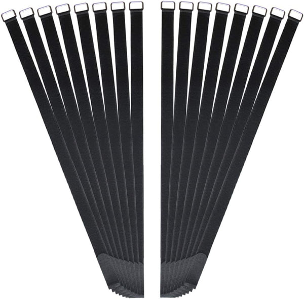 30 inch Reusable Securing Strap - 16 PACK Adjustable Nylon Hook and Loop Fastening Cable Tie Down Strap