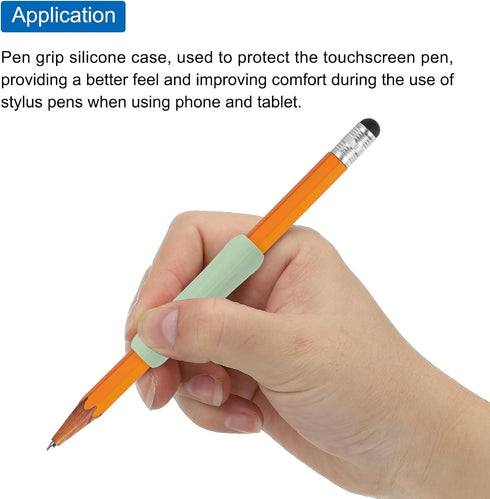 MECCANIXITY 3pcs Pen Grip Silicone Case for 1st and 2nd Generation Stylus Pens, Ergonomic Design, Pink Blue Green