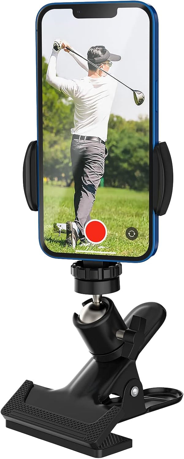 MoKo Phone Stand Golf Cart Mount, Cell Phone Holder for Golf Analyzer, Fits 4.7" - 6.8" Phones, Black
