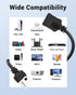 2-Pack 4K HDMI2.0 6 Inch VCE HDMI Keystone Jack, Female to Female HDMI Pigtail Cable Keystone Coupler for Keystone Wall