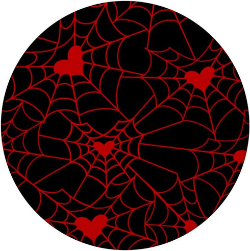 Valentine's Day Heart Spiderweb Gothic Print Black Red Goth PopSockets Swappable PopGrip