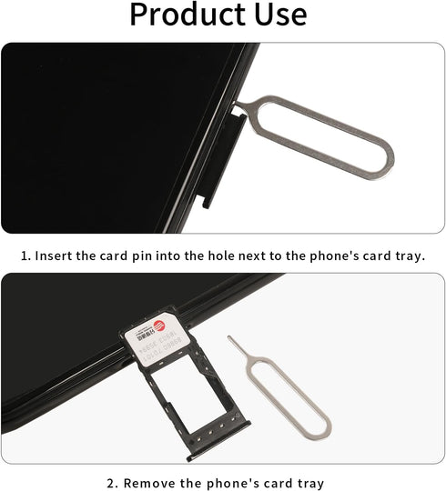 PinQiongZhe 100Piece Stainless Steel SIM Tray Removal Tool Kit - SIM Ejector pins and Hole-Opening Removal Needles