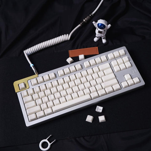114 Keys White Jade Keycaps PBT Doubleshot Cherry Profile Keycap Set for 61/87/104/108 Mechanical Keyboard