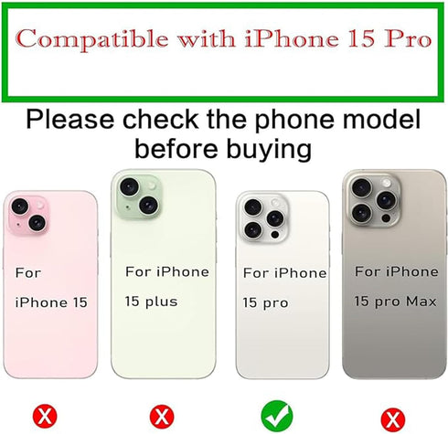3pcs/Set Camera Lens Replacement for iPhone 15 Pro 6.1 inch Camera Lens Rear Glass Replacement with Pre-Installed Adhesive + Repair Tool Kit, Anti-Lens Scratch & Waterproof