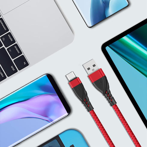 USB C Cable Short 1ft 3-Pack, Braided Fast Charging Cord for Samsung Galaxy, LG, MacBook, and Power Bank