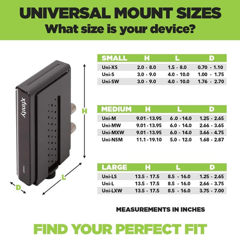 HIDEit Mounts Uni-S VESA Mount, Adjustable Black Steel Wall Mount for Cable Box, DVD Player, Streaming Device