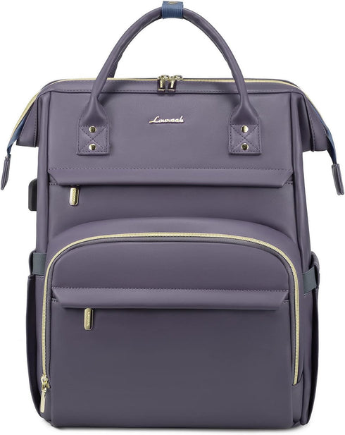 LOVEVOOK Leather Laptop Backpack for Women 15.6 inch,Travel Backpack Purse Nurse Teacher