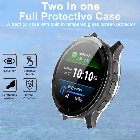 Compatible for Garmin Venu 3S Case, Lamshaw Hard PC Case with Screen Protector for Venu 3S 41mm / Venu 3 45mm (2 Pack)