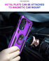 Androgate Motorola Moto Edge 2021 Case, Military-Grade Metal Ring Kickstand, 15ft Drop Tested Shockproof Cover, Purple
