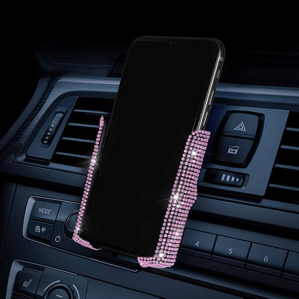 SUNCARACCL Bling Car Phone Holder, 360 Degrees Adjustable Crystal Auto Mount for Dashboard, Windshield, Air Vent