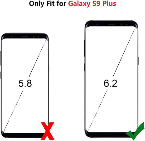 HianDier Wallet Case for Galaxy S9 Plus, Slim Protective Case with Credit Card Slot Holder, Black PU Leather Cover