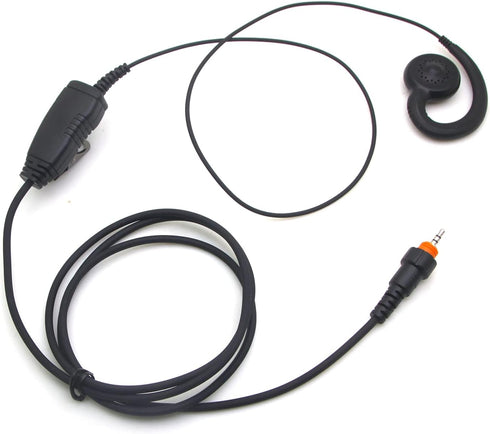 HKLN4455 HKLN4602 Earpiece with PTT Mic for Motorola Solutions Business Radios, Single Pin Shotr Cord Swivel Headset