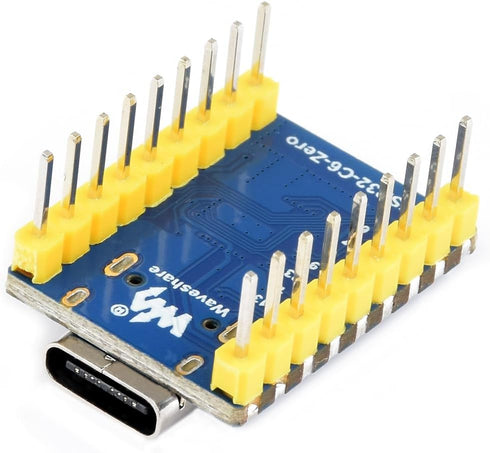 ESP32-C6 Mini Development Board, Pre-Soldered Header, Based on ESP32-C6FH4 Dual Processors, 160MHz, 2.4GHz WiFi 6 &