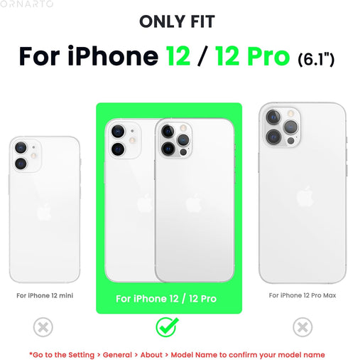 ORNARTO Slim Liquid Silicone 3 Layers Full Covered Soft Gel Rubber Phone Case Cover for iPhone 12 and iPhone 12 Pro 6.1