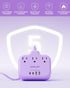 meta-ant 3 4 USB(2 1625W Purple Extension Cord with AC Outlets and USB-C) Ports, Purple Travel Power Strip, Cute Kawaii