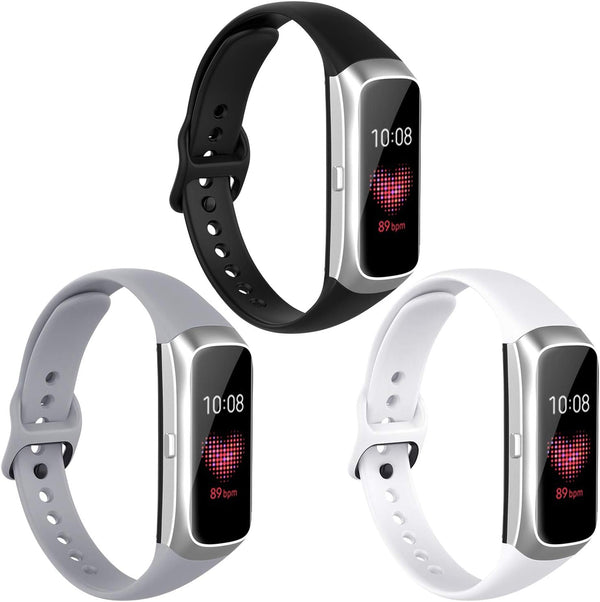 Watbro Compatible with Samsung Galaxy Fit SM-R370 Bands, Adjustable Soft Silicone Replacement Straps for Smartwatch