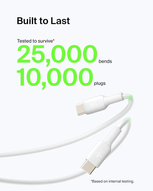 Belkin BoostCharge USB-C Cable (1M/3.3ft), USB-C to USB-A Cable for iPhone 15 Series, Samsung Galaxy S24, S24+, Note20,
