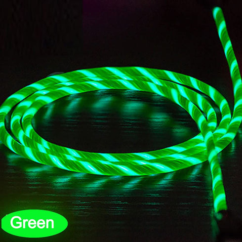 AYI USB Type C to USB A 2.0 Android Charger Cable Fast Charging with Visible Green LED Current Flowing, 39 Inch, Green