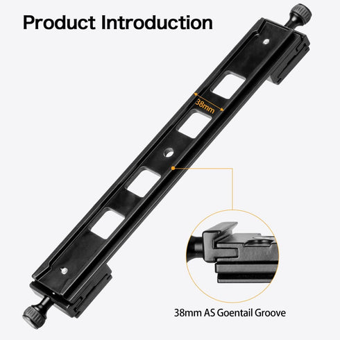 koolehaoda 300mm Lengthened Quick Release Plate Clamp Rail, Nodal Slide Bracket Mount Adapter, Compatible Arca Swiss
