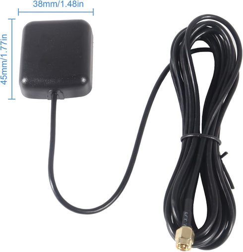 AEDIKO GPS Navigation Antenna with SMA Male Connector Vehicle Waterproof Active GPS Antenna for Car Stereo Head Unit