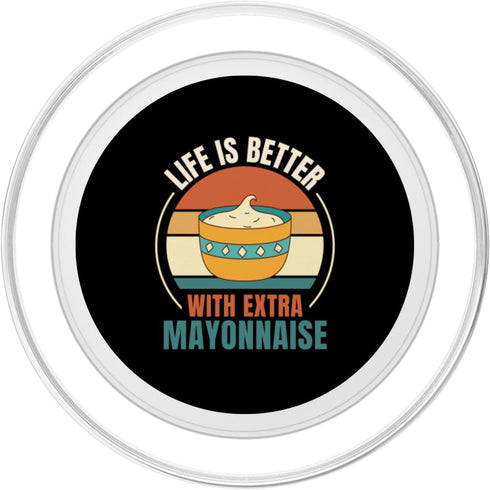 Retro Life Is Better With Extra Mayonnaise Lover Vintage Life Is Better With Extra Mayonnaise Food Lover PopSockets