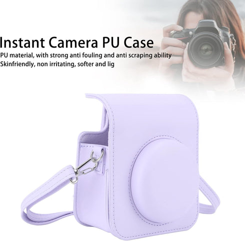 Instant Camera Case, PU Mini Protective for Fujifilm Instax Mini 12 Camera, Portable Travel Carrying with Adjustable