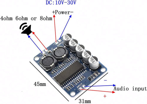 HiLetgo 2pcs TDA8932 35W Mono Digital Amplifier Board - Low Power Consumption Stereo Amplifier