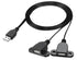 Guo USB Charging Extension Cable Male to Dual Female, USB 2.0 Charging Port 1 to 2 Panel Mount for Mobile Phones